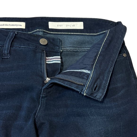 Pilcro and The Letterpress Sz 6 Blue Dark Wash Mid Rise Straight Leg Denim Jeans - Picture 4 of 8